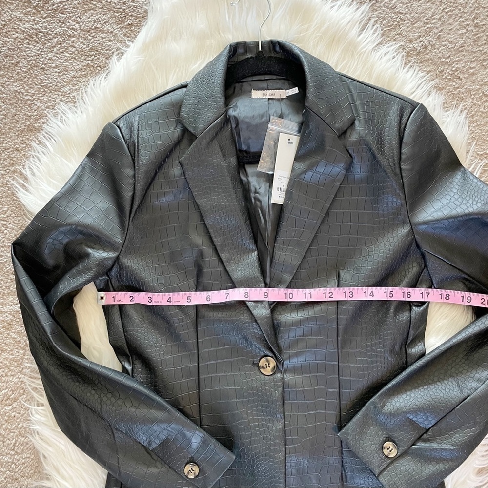 Francesca’s Xoe Snake Embossed Vegan Leather Black Blazer New With Tags - Picture 11 of 11